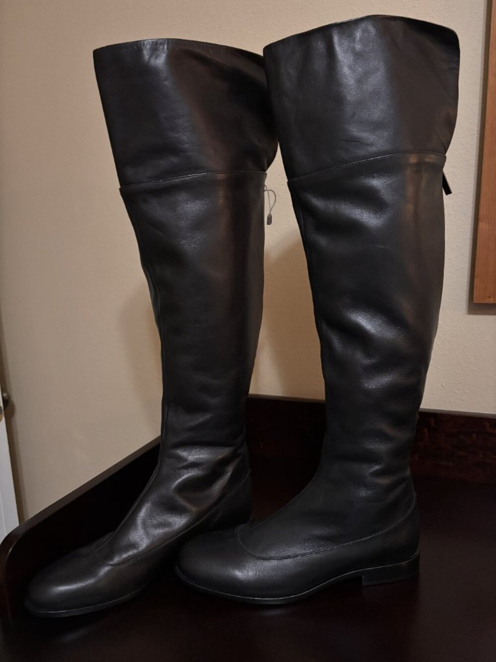 Jil Sander Navy Over The Knee Leather Boots EU 39 Approx US 8.5 - Picture 3 of 8